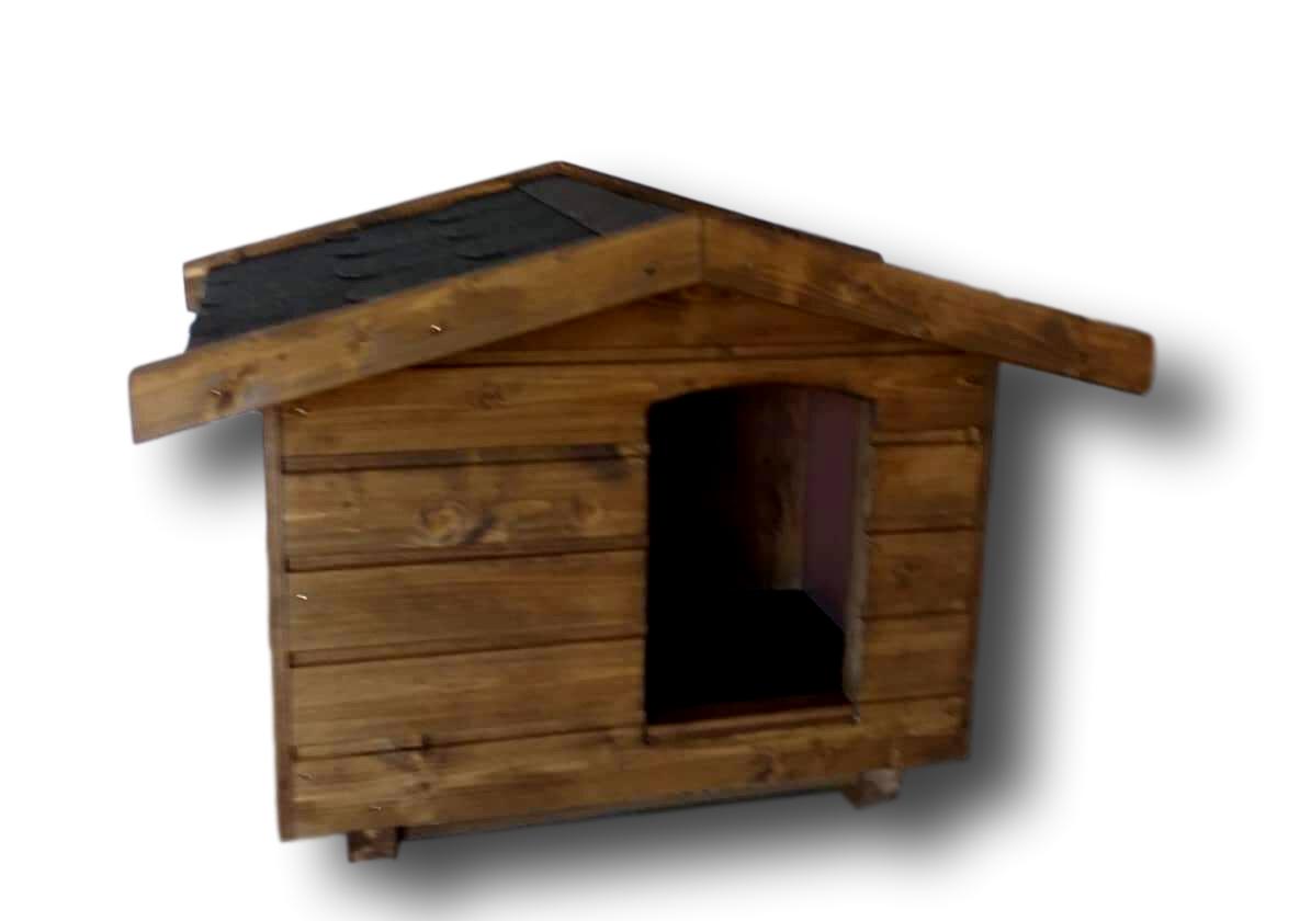 Új 50X70 Fűthető kutyaház amerikai tetős - rusztikusdió, fekete zsindely