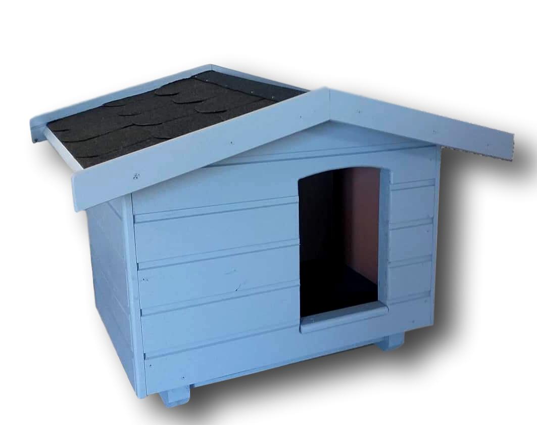 Új Fűthető hőszigetelt kutyaház 50X70 fordított amerikai tetős, hőfüggönnyel