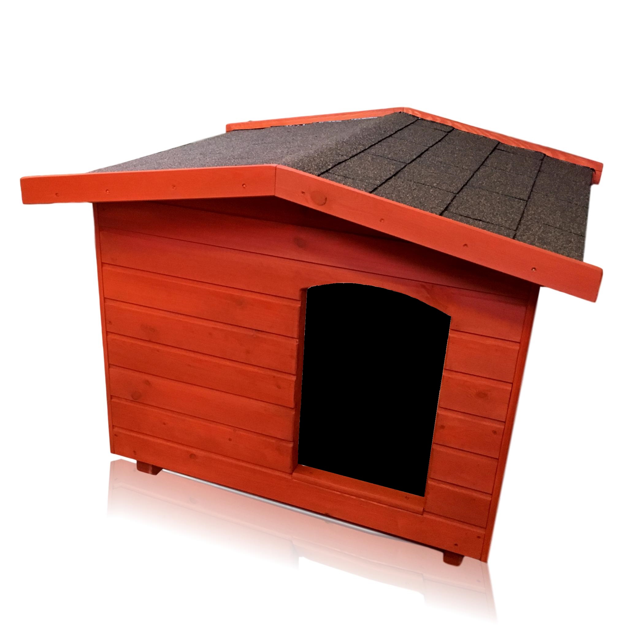 Új 80X100 hőszigetelt kutyaház fordított amerikai tetős mahagóni