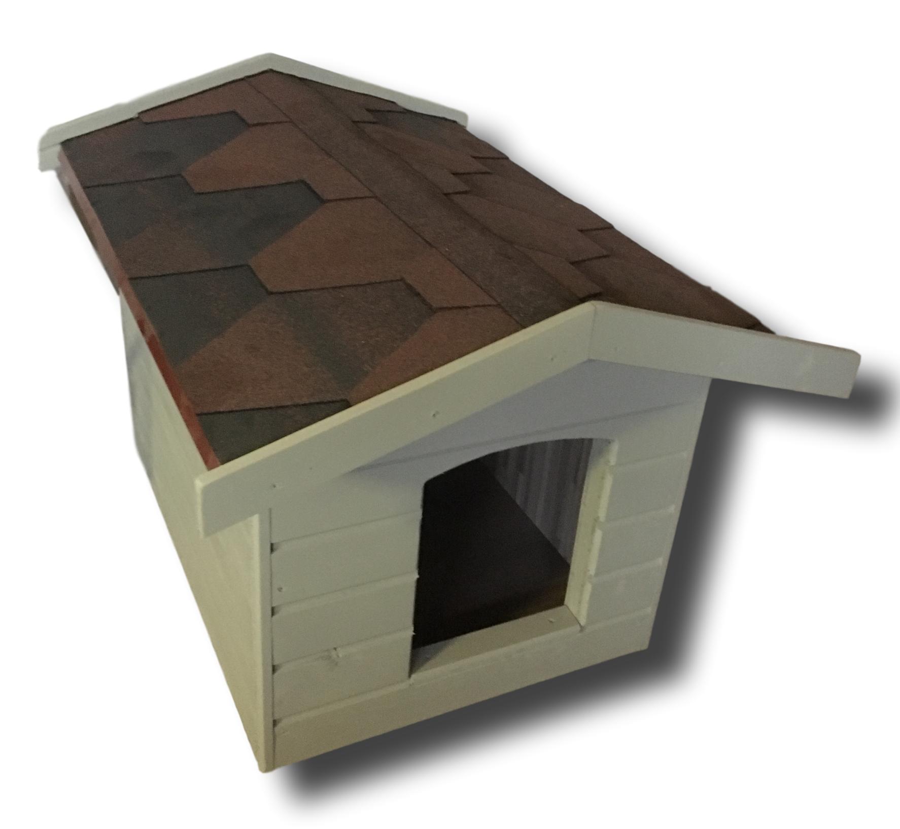 Új 60X80 kutyaház  amerikai tetős - szürke, matraccal