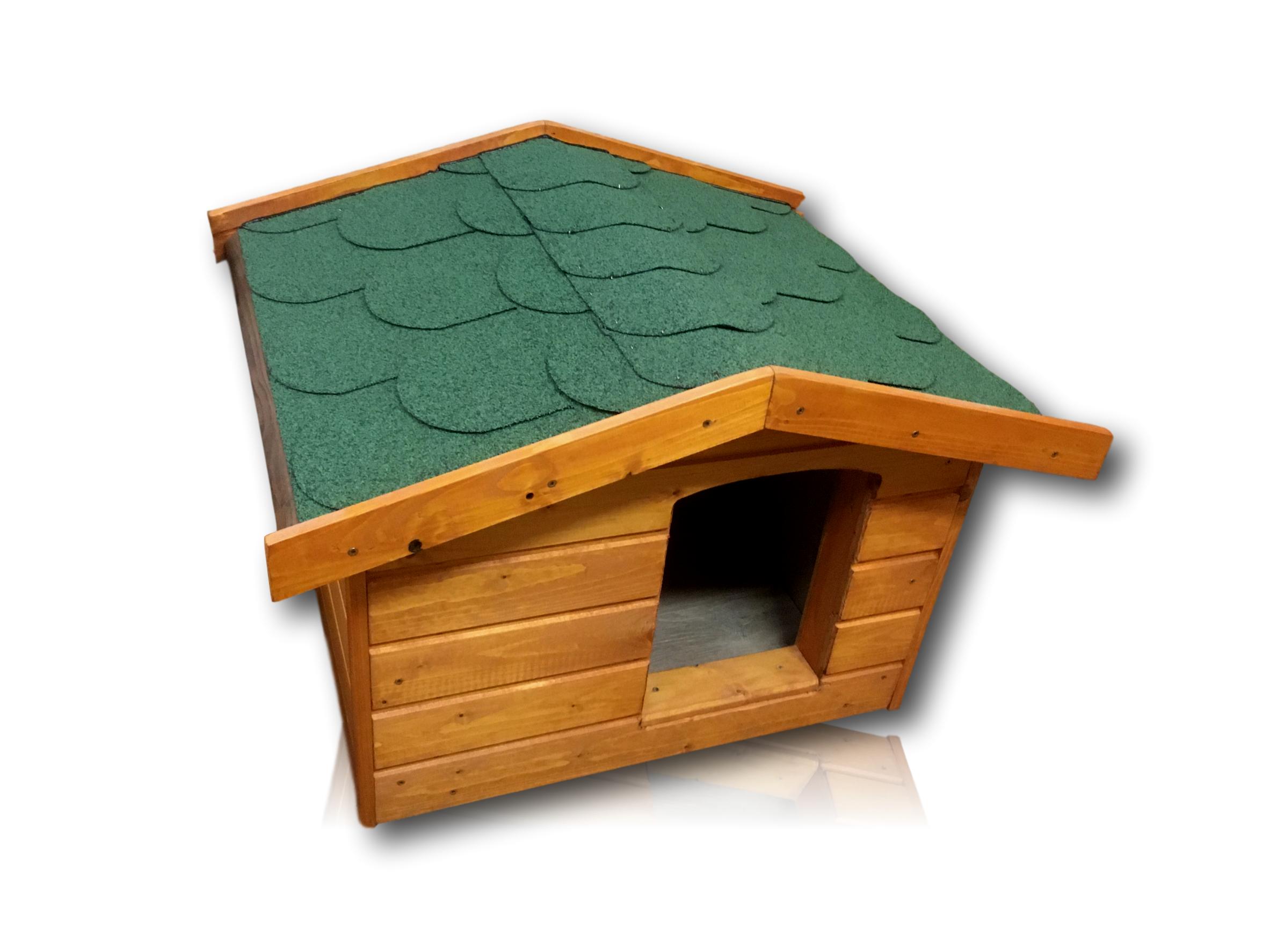 Új Extra hőszigetelt kutyaház 50x70 fordított amerikai tetős, hőfüggönnyel