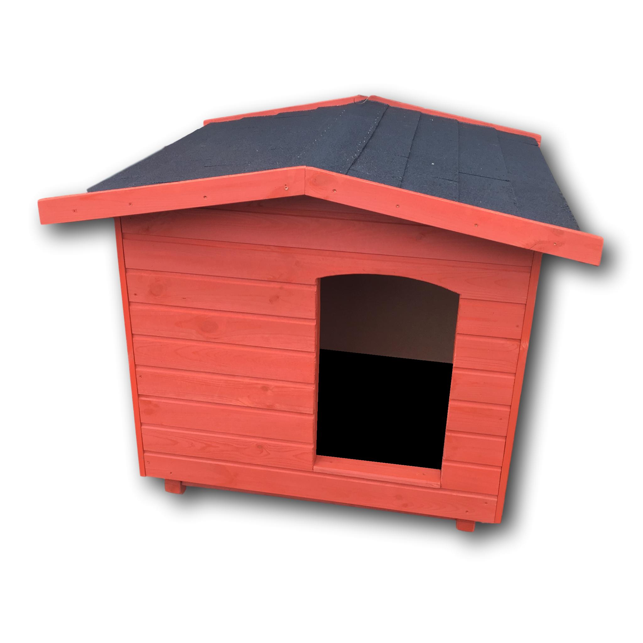 Új Fűthető 90X100 hőszigetelt kutyaház fordított amerikai tetős mahagóni