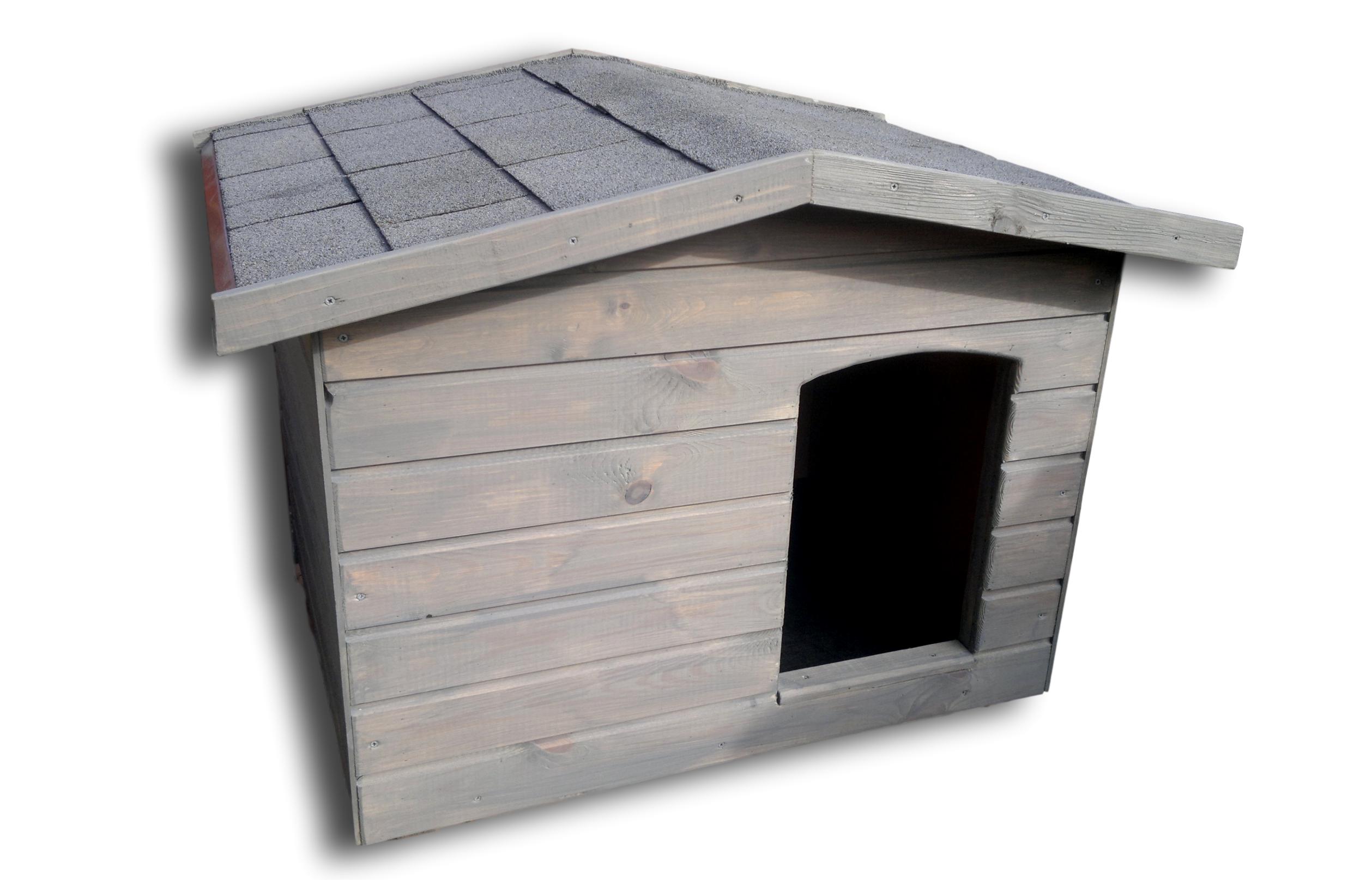 Új Fűthető 70X90 hőszigetelt kutyaház fordított amerikai tetős szürke