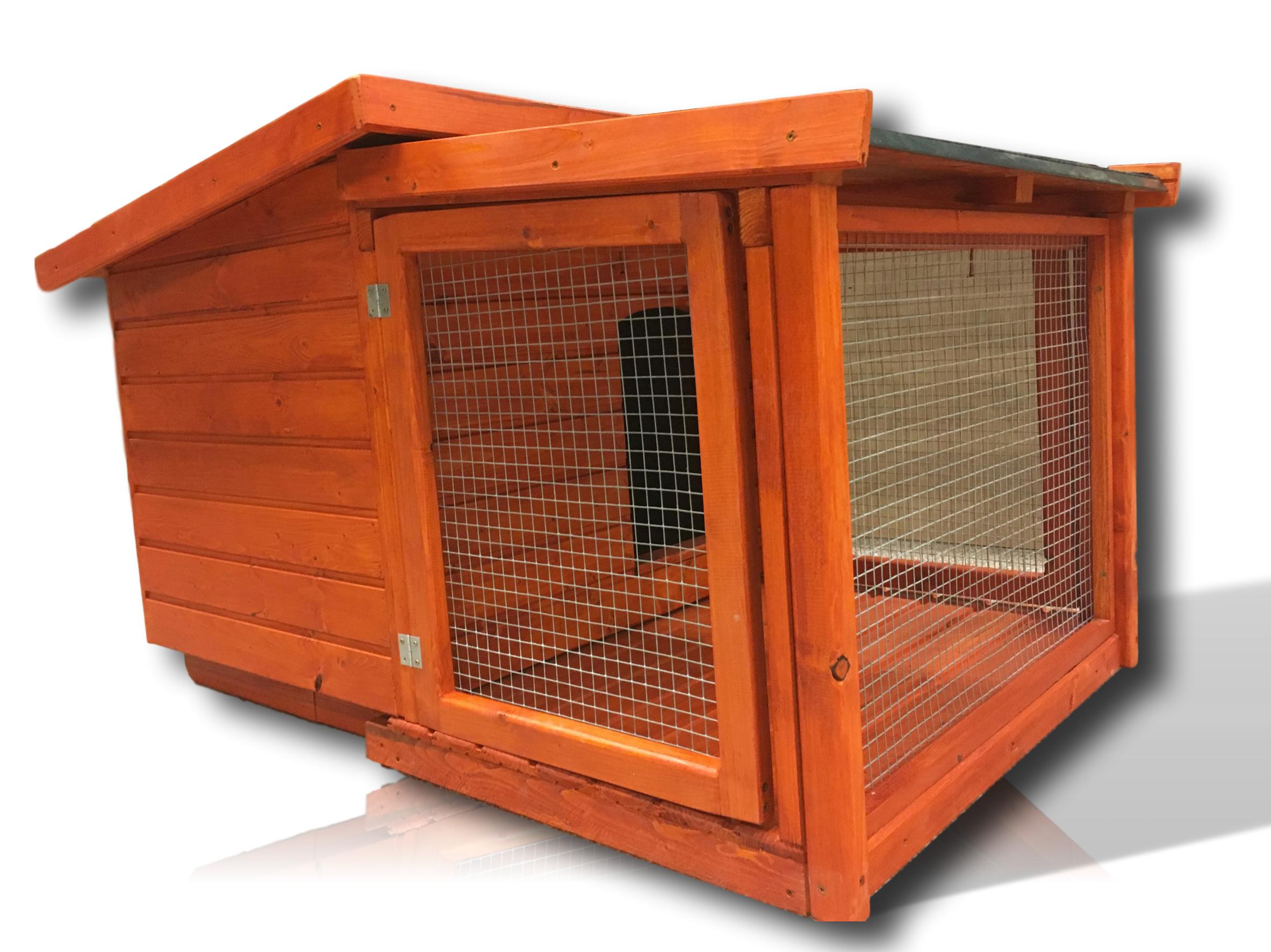 Új 70X90 hőszigetelt kutyaház rácsos teraszos, zárható ajtóval  