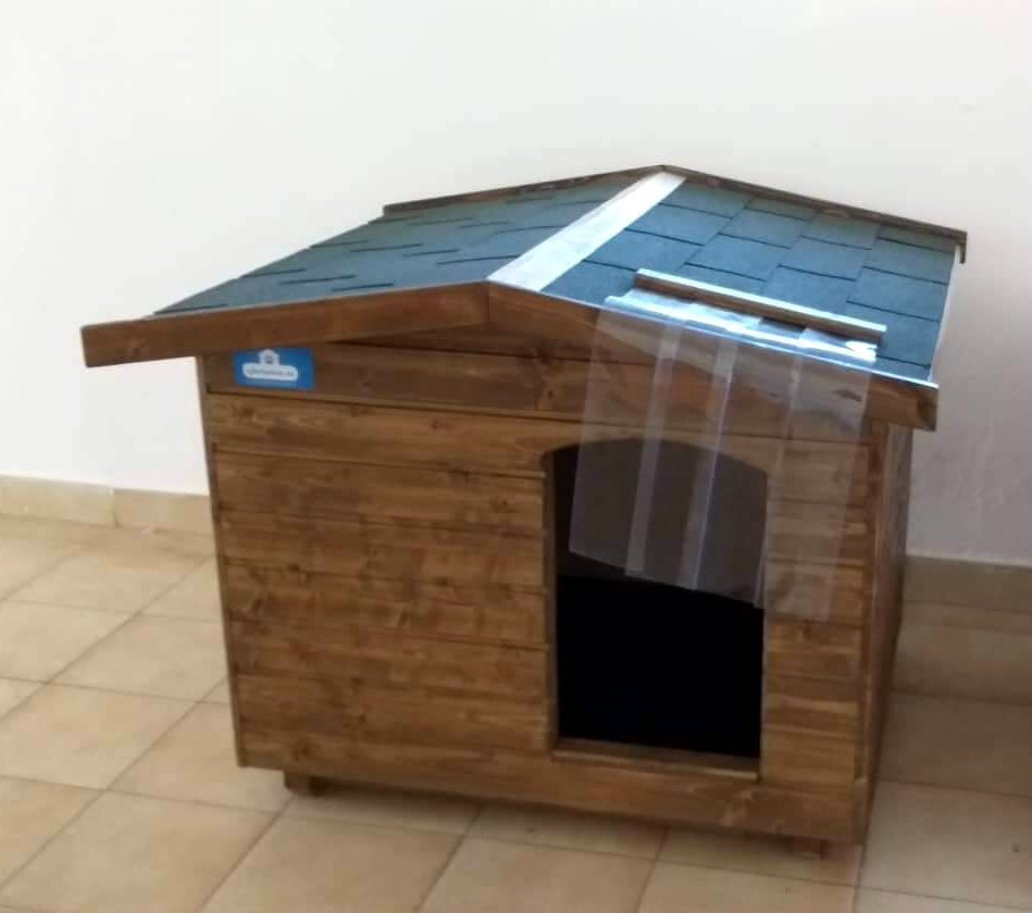Új 80X100 hőszigetelt kutyaház fordított amerikai tetős rusztikusdió