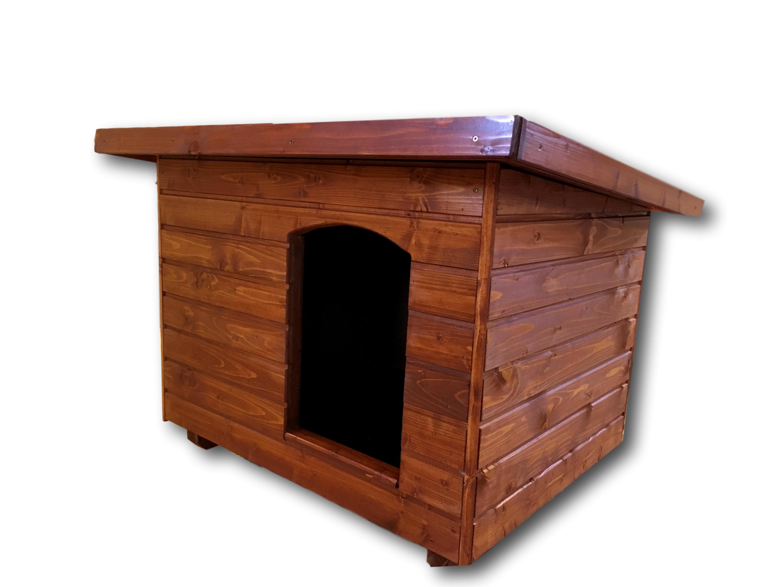 Új 80X100 hőszigetelt kutyaház lapos tetős dióbarna 