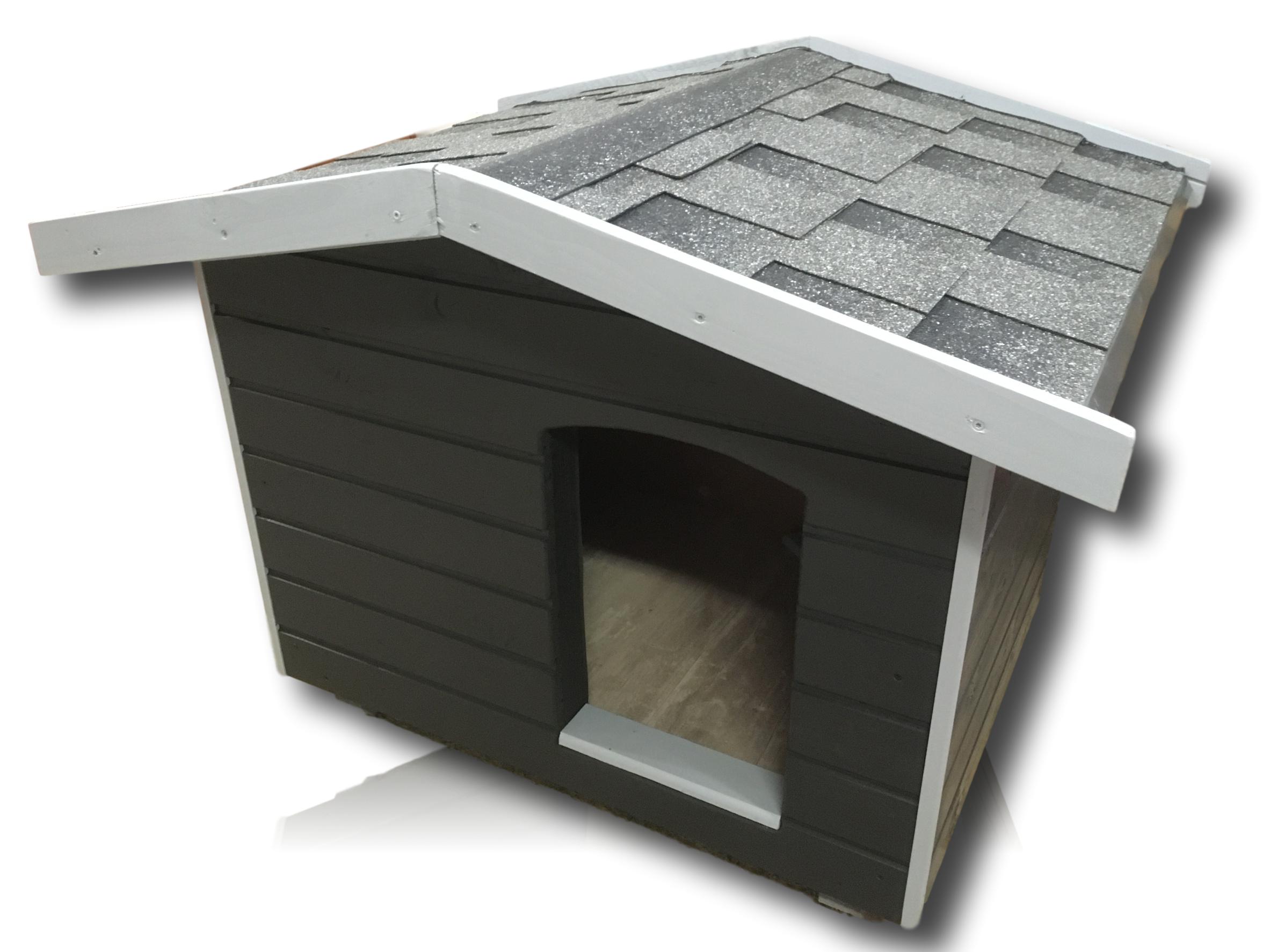 Új Extra hőszigetelt kutyaház 80x100 fordított amerikai tetős antracit