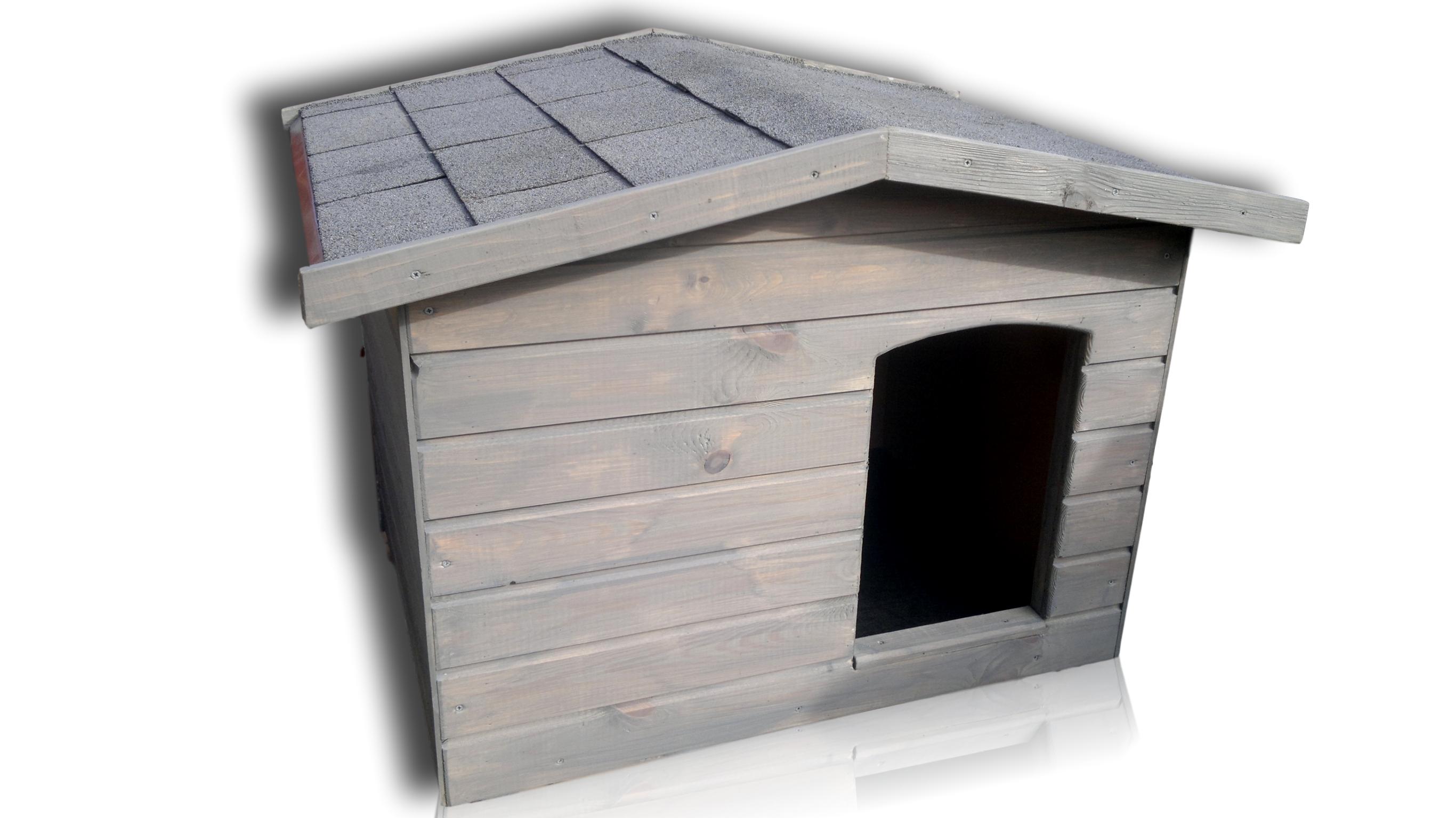 Új Fűthető 70X90 hőszigetelt kutyaház fordított amerikai tetős szürke
